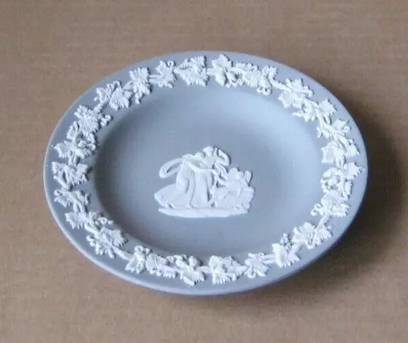 Wedgwood Grey Jasperware Cupid Round Dish