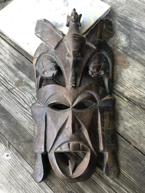 Vintage Old Malawi African Tribal Mask Elephant Ceremonial Face Mask