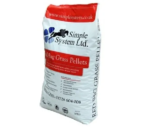 Simple System Red Bag Grass Pellets 20kg horse Food feed