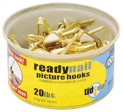 Ganchos para fotos ReadyNail, 20 libras, 30 piezas Estaño -50607