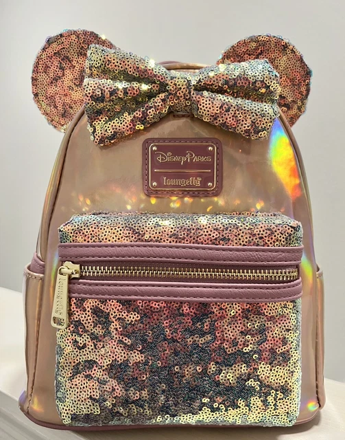 WALT DISNEY 50TH Anniversary Earidescent Sequin Mickey Ear Backpack