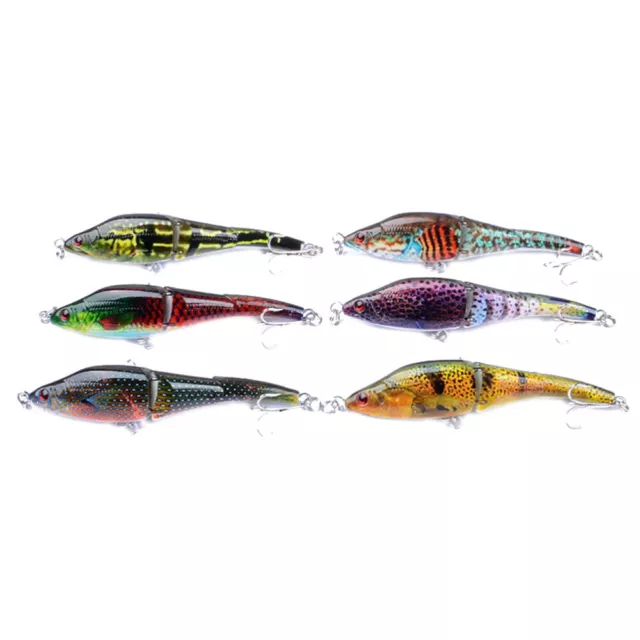 6 pezzi esche da pesca in plastica realistiche colorato kit crankbait