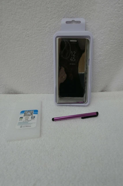 Clear View Standing Cover Flip Mirror, Galaxy S6 Edge Plus & Stylus, Silver NEW