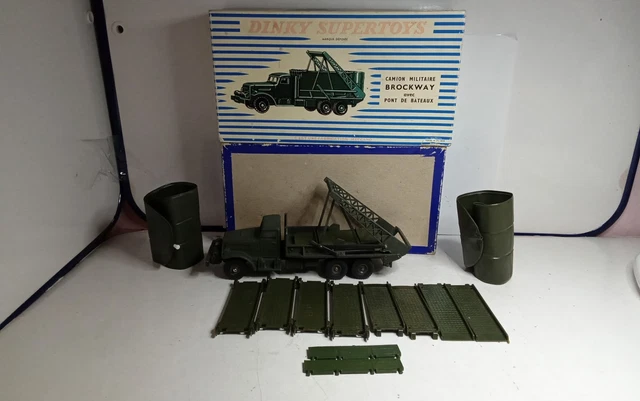 DINKY SUPERTOYS N° 884 Camion Militaire BROCK WAY avec Pont De Bateaux