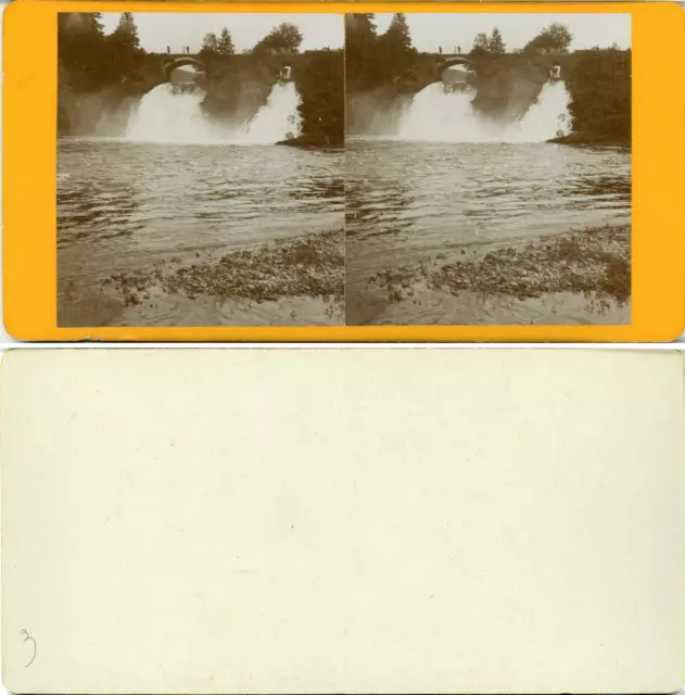 Stéréo, Belgique, cascade de Coo, Stavelot Vintage albumen stereo card Tirage