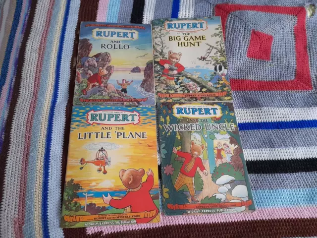 4 Rupert Adventures Series Books No 3 5 7 & 8 1951 Express Alfred Bestall Box 66
