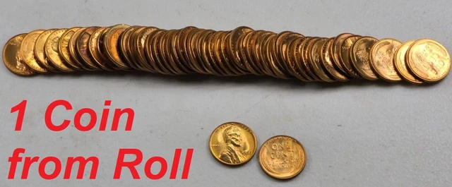 1955 S Lincoln Wheat Cent Penny MS GEM CHOICE BU UNC ☆1 Coin from Roll☆