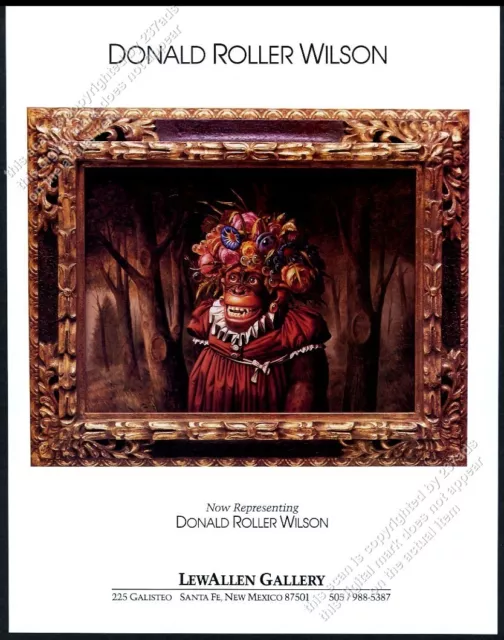 1992 Donald Roller Wilson chimp chimpanzee painting NM gallery vintage print ad
