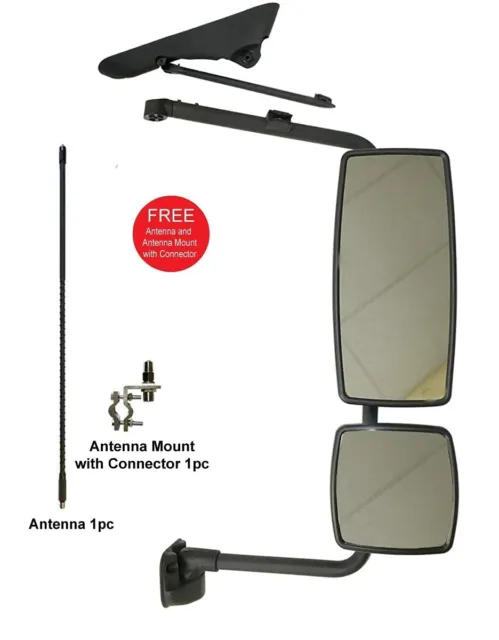 Door Mirror with Arm Black - Passenger Side (Fit: International DuraStar 4300)