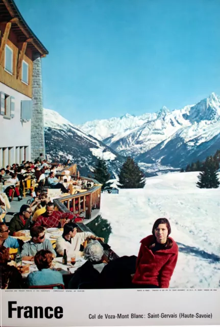 Affiche originale 40x60 cm. le col de Voza -Mont Blanc. Héliogravure.