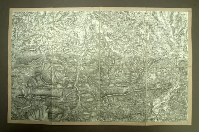 Plan région de la ville de LOURDES  Carte géographique ancienne du 19eme siècle