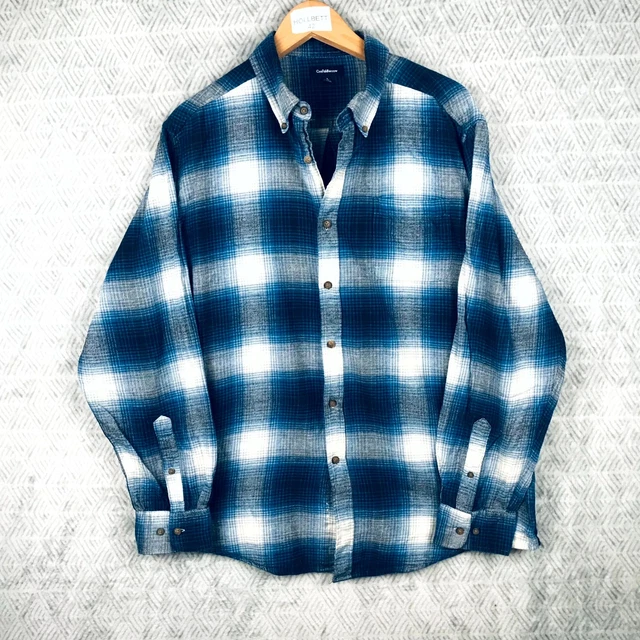 Chemise BRICE Homme XL 43/44 - Coton Carreaux Rouge Bleu - Occasion Bon état - Manches Longues