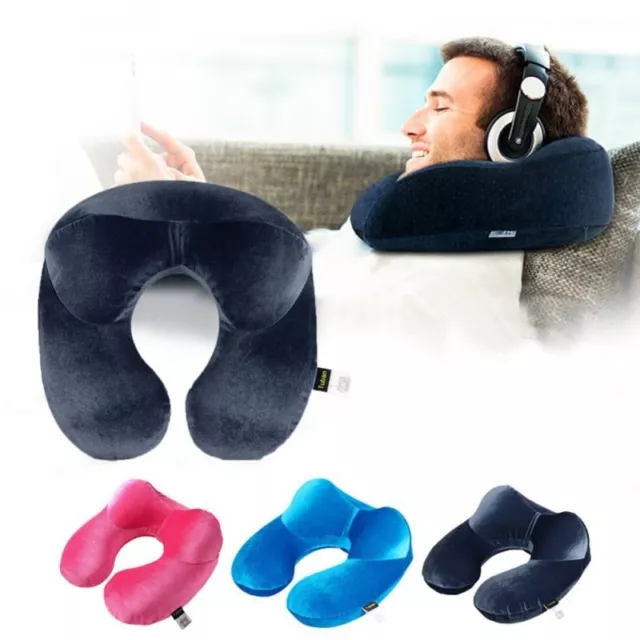 Inflatable U-Shape Travel Pillow For Airplane Travel Accessories Neck Cushion
