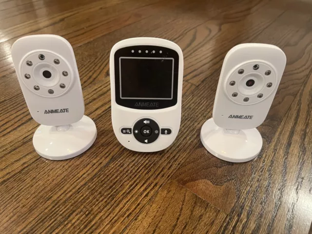 Anmeate SM24 RX Two Way Talking Video Audio Baby Monitor w/ (2) SM24 TX Cameras