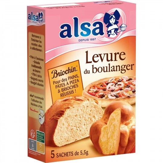 2 lots de de levure de boulanger  pains brioche (= 2 x 5 sachets) ALSA