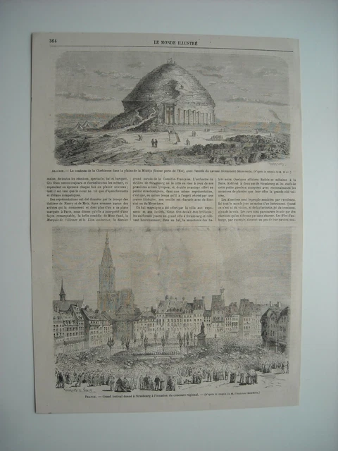 Gravure 1866. Grand Festival A Strasbourg  Concours Regional.algerie, Mitidja...