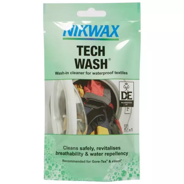 Nikwax Tech Wash Pouch Waterproof Jacket Cleaner100ml Non Detergent Soap Machine