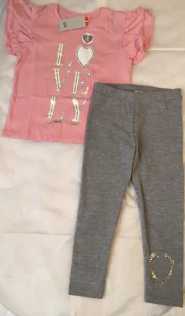River island mini girls aged 12-18 Months pink frill T-shirt outfit BNWT