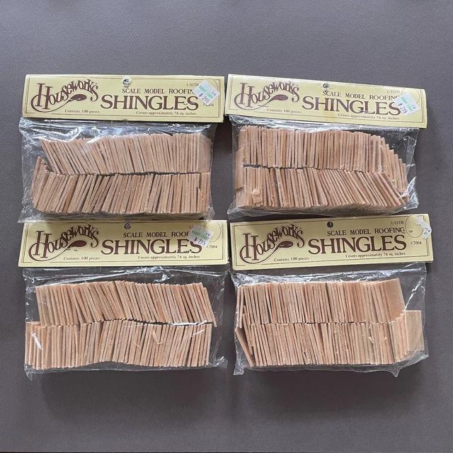 Houseworks Dollhouse Roofing Shingles #7004 Wood 4 New Packs