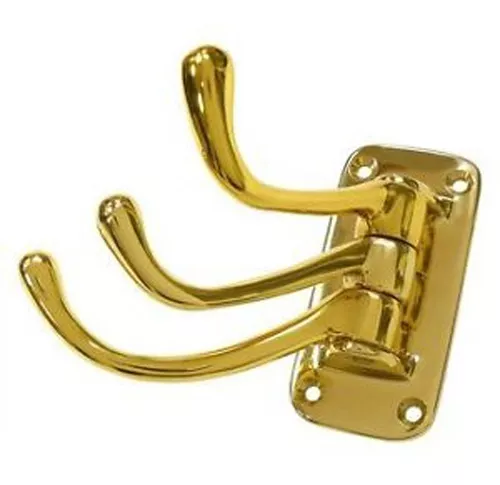 Deltana Triple Swivel Hook Heavy Duty 4" Solid Brass Coat Hat Garment 2 Finishes