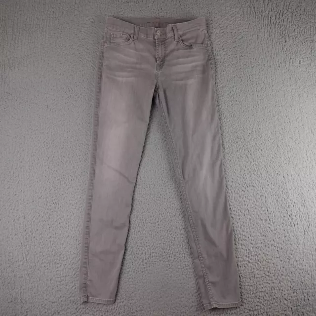 7 For All Mankind Jeans Womens 29 Gray Denim Gwenevere Mid Rise Skinny Pants