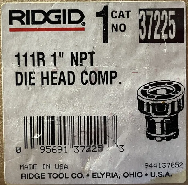 USA  Ridgid 111R 1” NPT Die Head Comp. CAT #3722