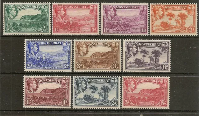 Montserrat 1938-48 Kgvi Perf 13 Set Sg101/10 Mint Cat £233