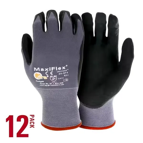 PIP 34-874 MaxiFlex Ultimate Nitrile Micro-foam Coated Gloves X-Large Blk