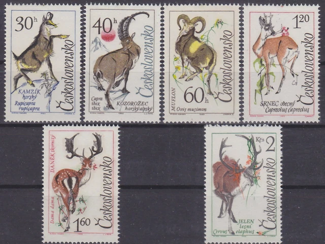 CZECHOSLOVAKIA - 1963 WOOD ANIMALS Mi. 1441-1446 Sc. 1211-1216 - TIERE -**MNH**