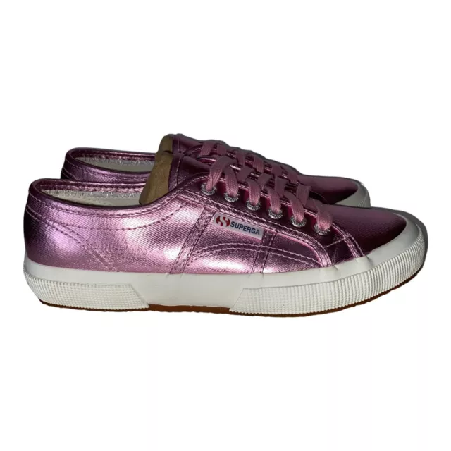 Superga Sneakers Women’s Size 8.5 Metallic Pink Low Top Lace Up Shoes S002HG0