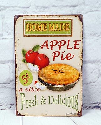 Pie Artistic Advertising Poster Wall Plaque Plate Vintage Metal Tin Signs