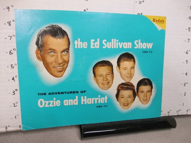 Ozzie & Harriet Nelson ABC TV show photo 1950s Ed Sullivan CBS Kodak store sign