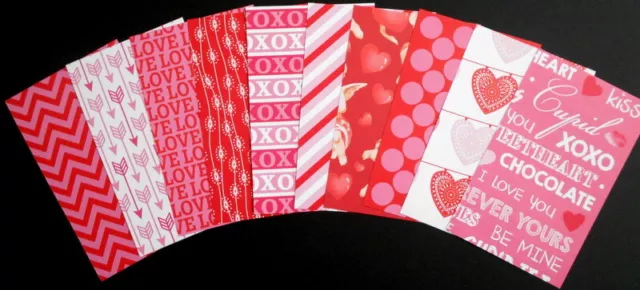 Scrapbooking/Cardmaking Papers x 10 ~ BE MINE ~ 15cm x 9.5cm
