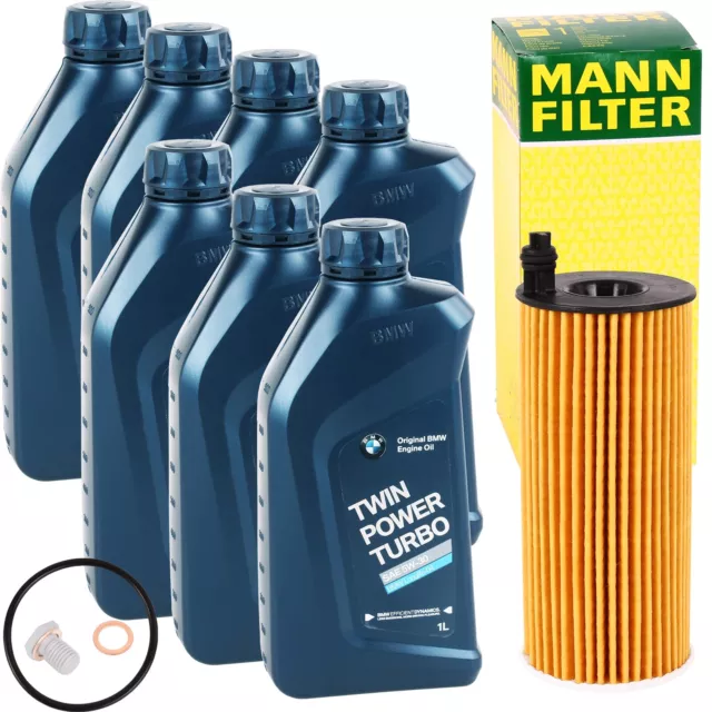 MANN ÖLFILTER + 7 LITER 5W-30 MOTORÖL für BMW TWIN POWER TURBO LONGLIFE-04 5W30