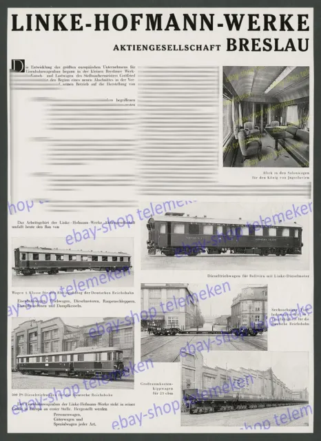 Dt. Reichsbahn Linke-Hofmann-Werke Breslau Wrocław Dessauer Waggonfabrik AG 1935