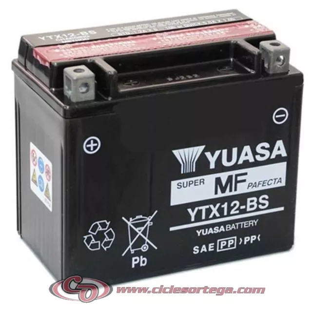 Bateria YUASA YTX12-BS﻿ ACTIVADA Original Yamaha﻿ ENVIO 24 HORAS