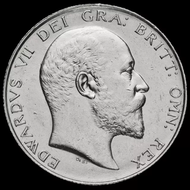 1902 Edward VII Silver Half Crown, A/UNC