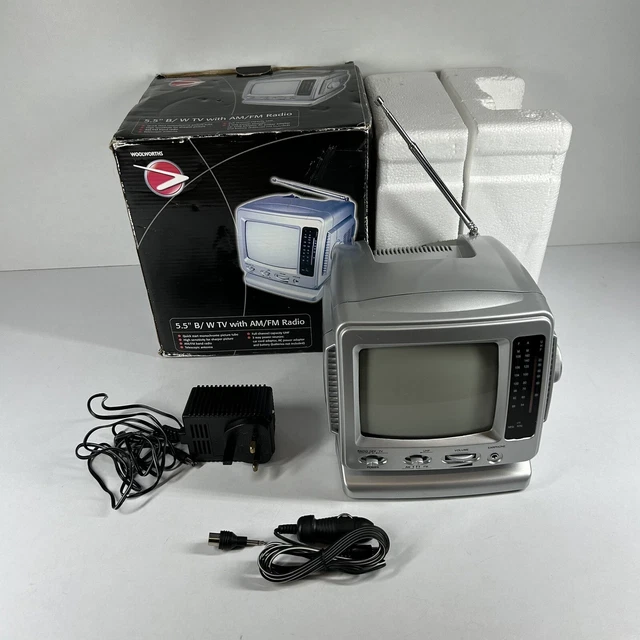 TV ANALOGIQUE PORTABLE Woolworths 5,5 pouces noir/blanc radio AM/FM
