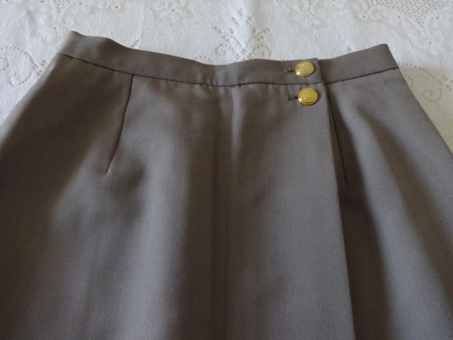 Jupe Droite Vintage Jean Bailly – Taille 38/40 – 100% Laine Peignée – Couleur Taupe – État Neuf