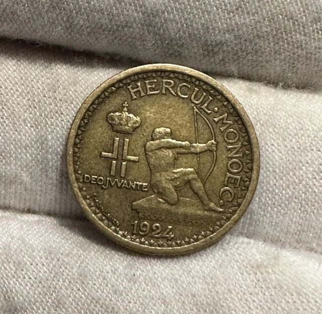 1924 Monaco 50 Centimes Y-2 - Free Usa Shipping! B2958