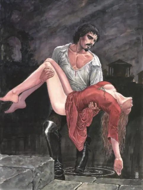 Poster Milo Manara - Caravaggio Al Tevere - 60X80