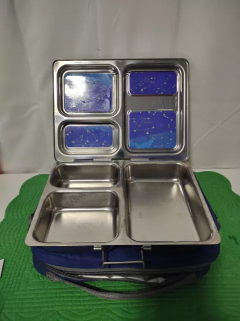 PLANETBOX Launch Stainless Steel Metal 3 Compartments Bento LUNCH BOX Planet Box PLANETBOX Launch Stainless Steel Metal 3 Compartments Bento LUNCH BOX Planet Box