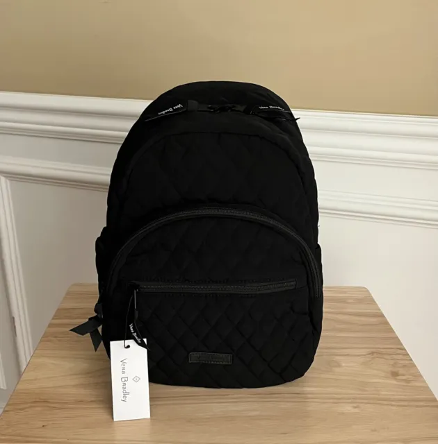 NWT Vera Bradley Essential COMPACT Backpack ~ Microfiber ~ Classic Black