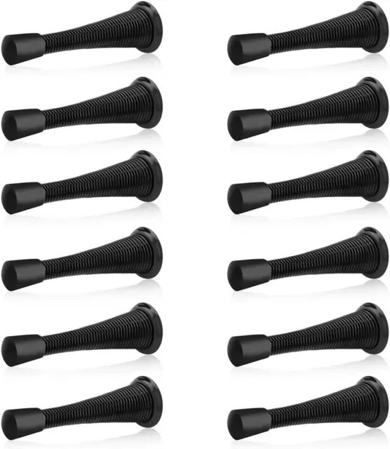 12 Pack Spring Door Stopper with Rubber Bumper 3-1/8" Flexible Spring H