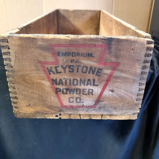 Vintage Rare National Powder Company HIGH EXPLOSIVES Wood Box Crate Pennsylvania 4