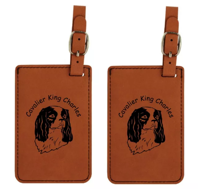 L2085 Cavalier  Head Luggage Tags 2Pk FREE SHIPPING 20 Breeds Available