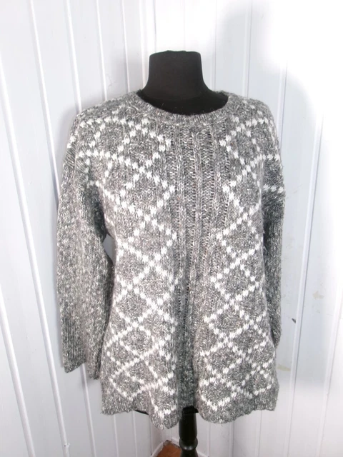 Pull Noir Rayé Bleu Un Jour Ailleurs - Taille 3 (40/42) - Acrylique/laine - Occasion Très Bon état
