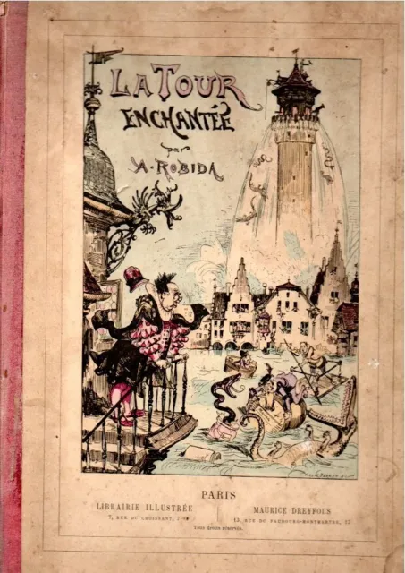 livre ancien la tour enchantée robida illustré en l'état