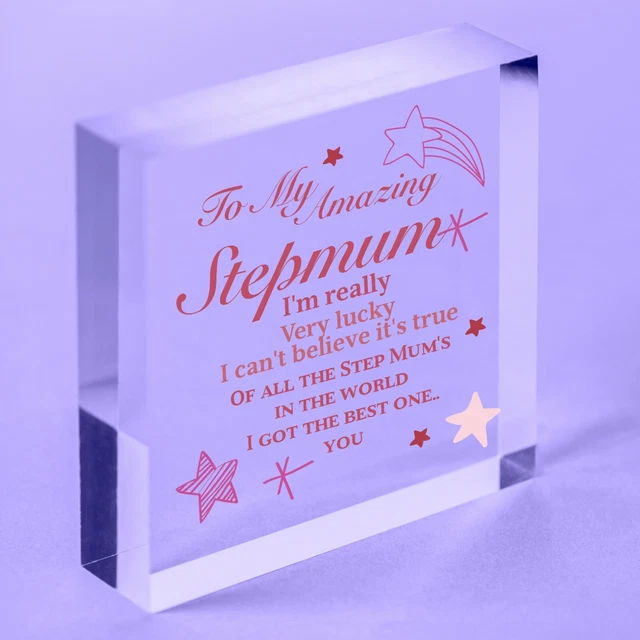 Step Mama Geschenke Acryl Plakette Step Mama Geburtstag Geschenk Muttertag Geschenk Danke