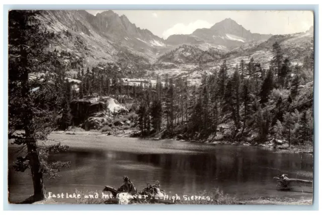 c1940's View Of East Lake And Mt. Brewer High Sierra CO RPPC Photo Postcard